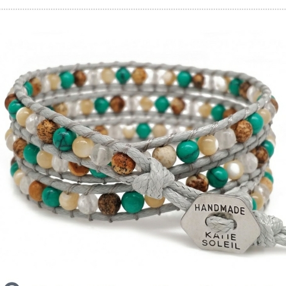 New Handmade Natural Stone 3 Wrap Bracelet - Picture 3 of 4